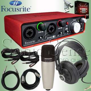 Focusrite Scarlett 2i2 USB Audio Recording Interface Headphones 