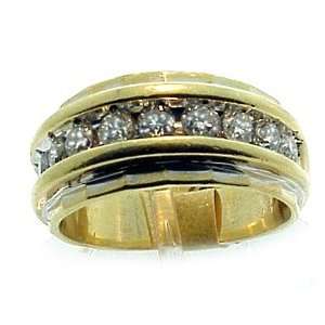  Vintage 1.00 CT TW Diamond and Gold Band Ring Jewelry