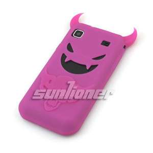 HOT PINK Devil Silicone Case Skin Cover for Samsung Galaxy S Plus 