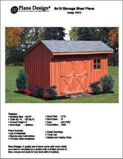 10 Storage Shed / Playhouse Saltbox Plans #70610  