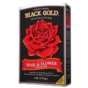  BLACK GOLD 4 Lb Rose and Flower Fertilizer 4 6 2, 12 pack 