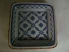   BLUE SQUARE PERSONAL INDIVIDUAL BAKER CASSEROLE SERVING DISH IN BASKET