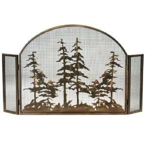  50W X 30H Tall Pines Arched Fireplace Screen