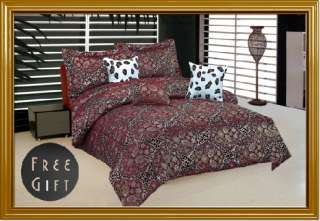 7PC Paisley Leopard Comforter Set QUEEN w/ FREE GIFT  