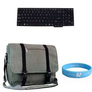 Thin Lightweight Canvas Messenger Bag for 15 inch Dell Studio S15z,15V 