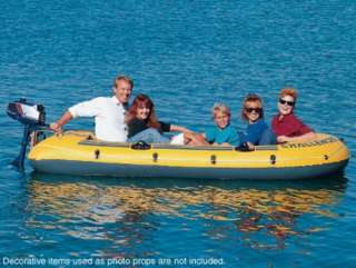 INTEX Challenger 3 Boat Set Inflatable w/ Motor Mount Kit  