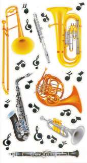 Sticko Music Band Wind Instrument Tuba Trumpet Stickers  