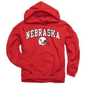  Nebraska Cornhuskers Red Football Helmet Hooded Sweatshirt 