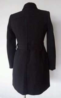JCrew Double Cloth Townhouse Trench Coat 14 black $350 winter wool 