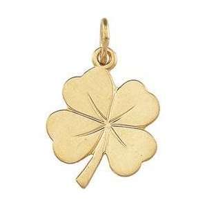  14K Yellow Gold 4 Leaf Clover Charm Pendant Jewelry