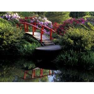  Moon Bridge and Pond in a Japanese Garden, Seattle 