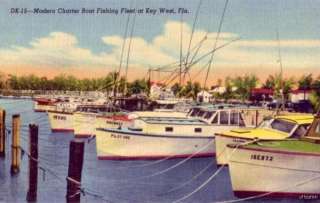 KEY WEST, FL MODERN CHARTER FISHING BOAT FLEET DOCKS  