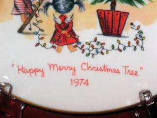 Gorham Happy Merry Christmas Tree 1974 MOPPETS Plate  