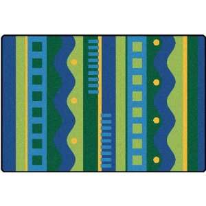   Silly Stripes Blue Preschool Rug by Carpets for Kids