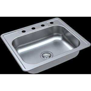 Glacier Bay Top Mount 25 in. x 22 in. Single Bowl Stainless Steel 