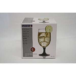   Signature Black and Clear Iced Beverage Glasses / Goblet / Wine Glass