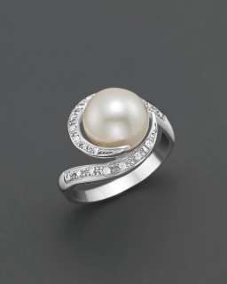 Freshwater Pearl Ring with Diamonds, 10 11mm   Rings   Shop by Style 