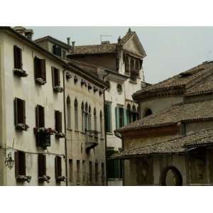  Upper Levels and Rooftops of Buildings in Asolo, Italy 