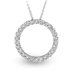   White Gold Diamond 1.00 cttw Circle of Love Pendant Necklace Jewelry