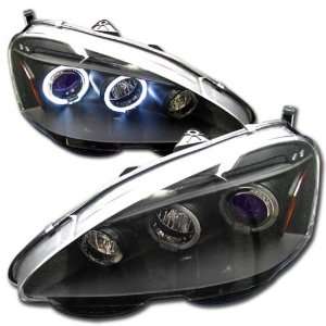 Acura RSX Headlights Black Two Halo Pro LED Headlights 2002 2003 2004 