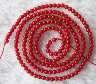 16inchs 2mm Red Sea Coral Round Beads  