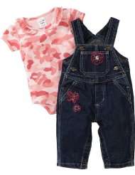 Carhartt Baby girls Infant Washed Bib Overall Set