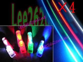 New 4Pcs Laser Finger Beams LED Party Light Ring Torch  