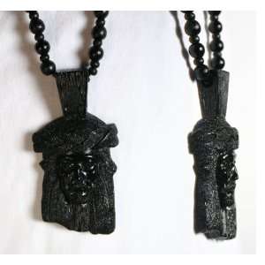 Custom North Skull Black Jesus Piece with Swarvoski Crystals in the 