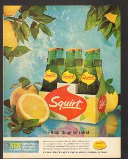 1964 Print Ad Squirt Soda Real Thing for Thirst Lemons  