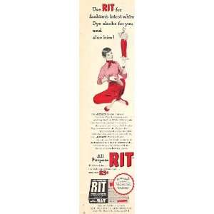  RIT Tints and Dyes with Dickies Peg Slacks 1955 Vintage 