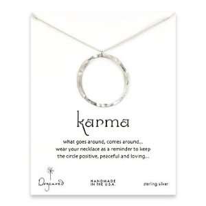 Dogeared small karma silver dipped textured hoop necklace 
