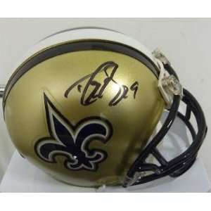  Signed Drew Brees Mini Helmet   NO JSA COA   Autographed 