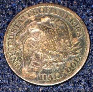 1877 S San Francisco Half Dollar Seated Liberty Silver Coin  