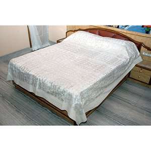  Cotton on Silk Thread Embroidery Mirror Work Bedspread 