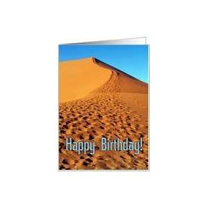  Happy birthday greeting card, over the sand hill Card 