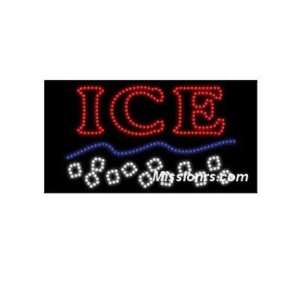  LED Sign, Ice Cube Sign, Red, White and Blue Office 