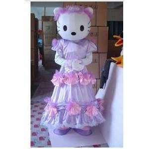  Hello Kitty Cat Purple Princess Dress Mascot Costume Toys 