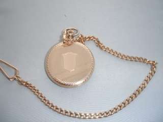 Elgin Swiss Pocket Watch Gold Chain Vintage Never Used Mint LIfetime 