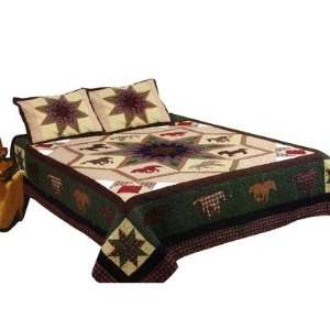  Runner Horse Star Quilt Set Size Queen