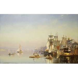  Fishing Boats and Barges On The Thames by Carl Neumann 