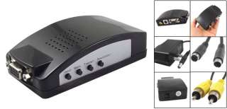 Computer VGA to AV TV RCA Video Converter Switch Box Unit Black  