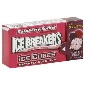 Ice Breakers Ice Cubes Raspberry Sorbet Gum, 8 Piece Boxes (Pack of 16 