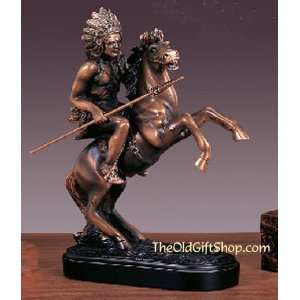    Native American Warrior Chief Sculpture Decor