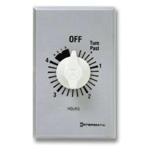 Intermatic FF34HH 4 Hour Spring Loaded Wall Timer with Hold, Brushed 