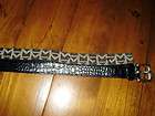 Michael Kors Alligator Black Leather Belt monogram