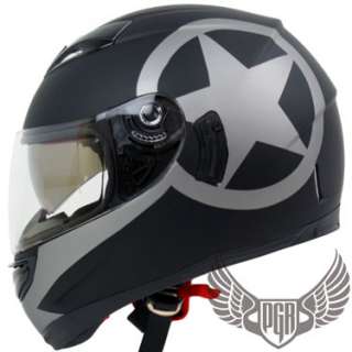 Dual Visor Full Face Motorcycle Helmet Matte Black ~ XL  