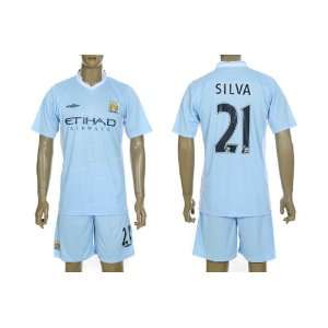 Manchester City 2012 Silva Home Jersey Shirt & Shorts Size M  