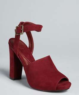Diane Von Furstenberg cranberry suede Rebel heeled sandals