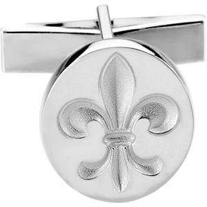  Fleur de Lis Cuff Link in Sterling Silver Jewelry