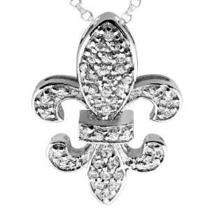   Tressa Sterling Silver Cubic Zirconia Fleur De Lis Necklace Jewelry